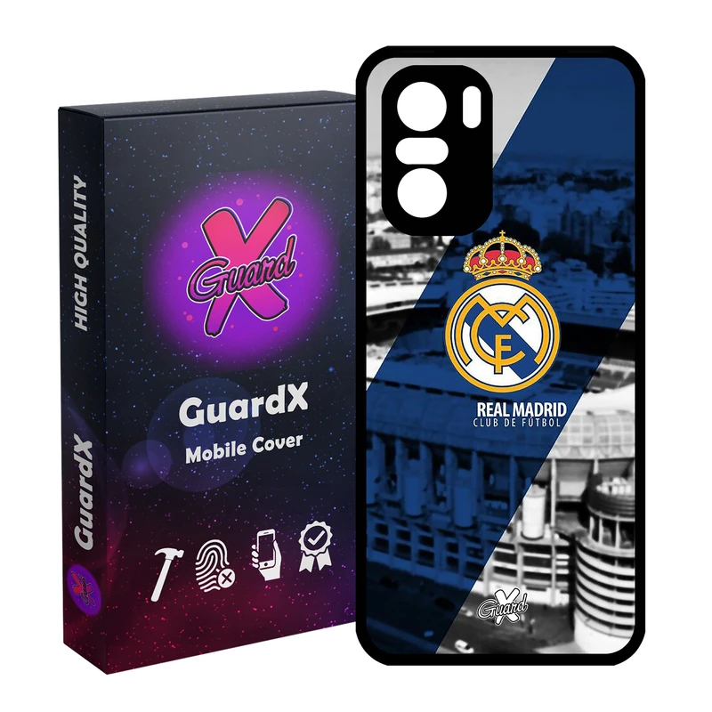 کاور گارد ایکس طرح Real Madrid مدل Glass10054 مناسب برای گوشی موبایل شیائومی Poco F3/MI 11X/MI 11X Pro/Redmi K40/K40 Pro