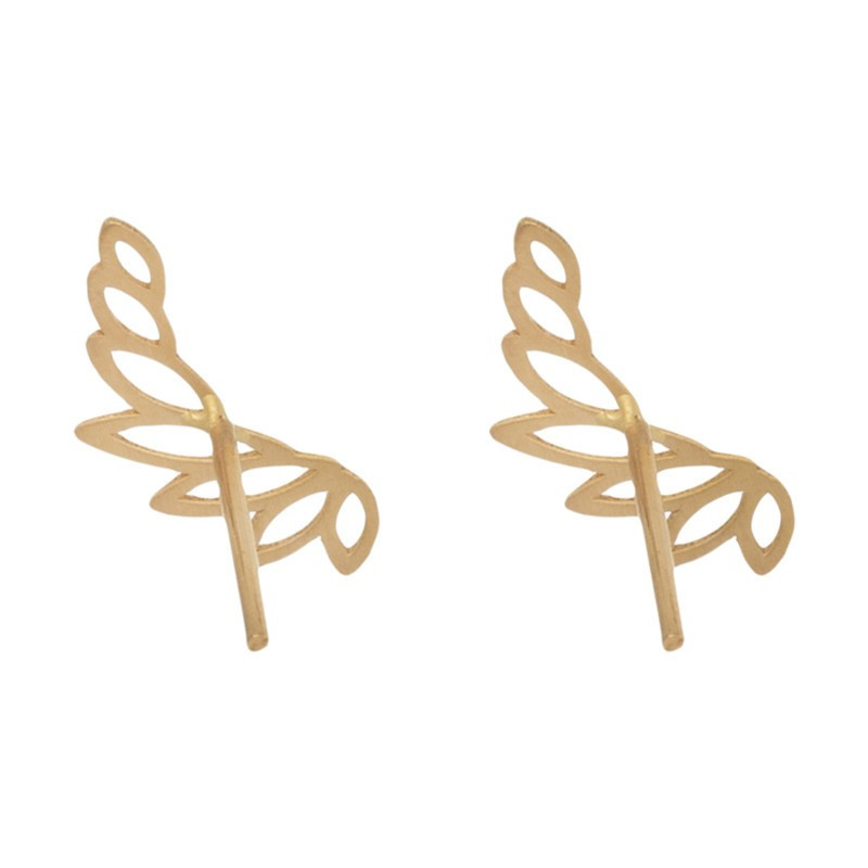گوشواره طلا 18 عیار زنانه قیراط مدل برگ کد GH6258 - 3