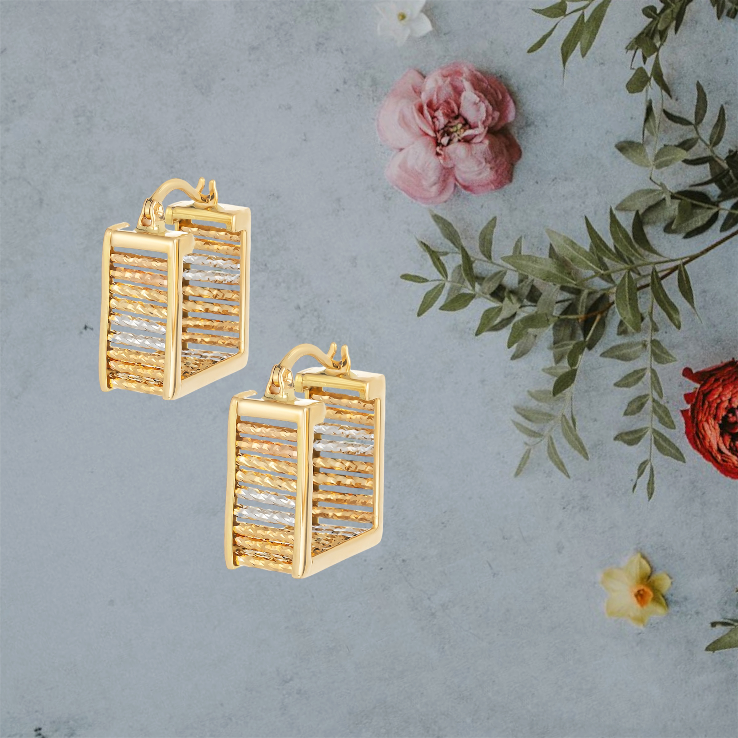 گوشواره طلا 18 عیار زنانه لیلیوم‌ گلد مدل DEGCC14-31d طرح نردبان