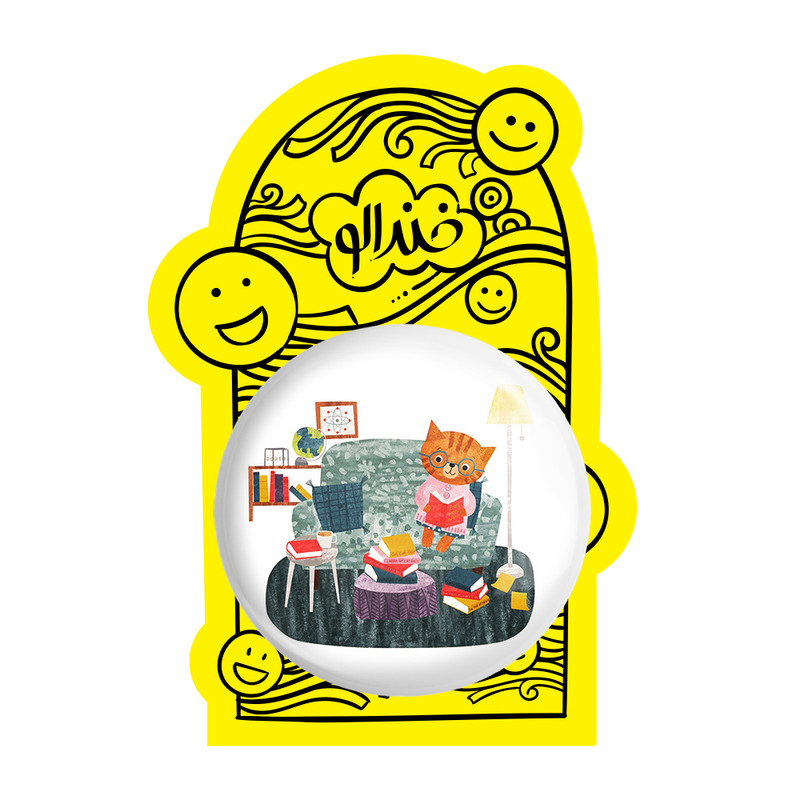 آینه جیبی خندالو طرح گربه مدل تاشو کد 5217