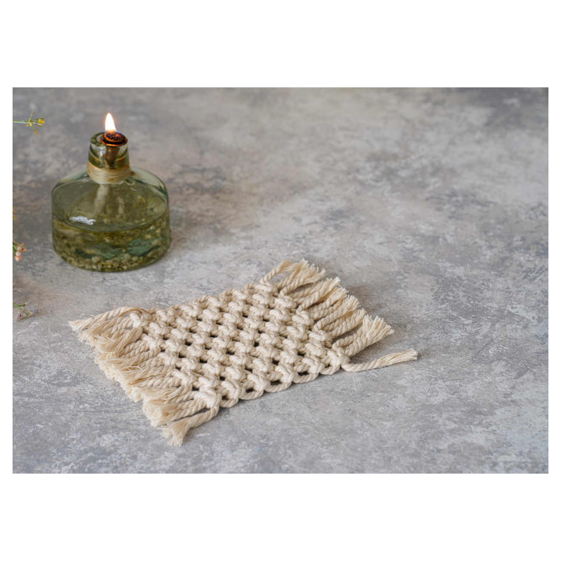 زیر لیوانی مدل مکرومه مجموعه 3 عددی