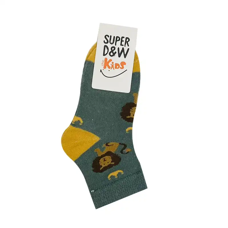 جوراب ساق بلند بچگانه مدل حیوانات جنگل بسته دو عددی