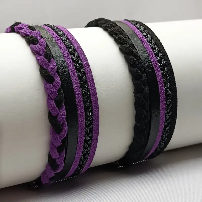 دستبند مدل چرمی مجموعه 2 عددی