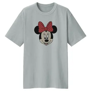 تی شرت لانگ آستین کوتاه  زنانه مدل میکی موس کد LL91 رنگ طوسی