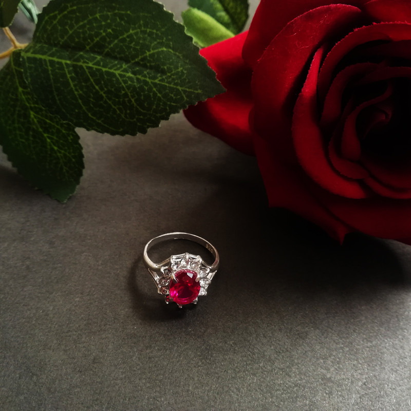 نیم ست نقره زنانه سلین کالا مدل یاقوت کد ce-yagh1