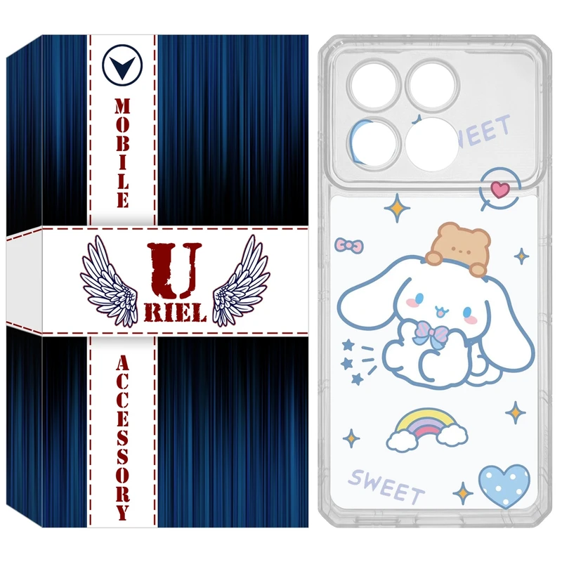 کاور یوریل مدل Clear کد 24 طرح خرگوش بامزه مناسب برای گوشی موبایل شیائومی Poco X6 Pro