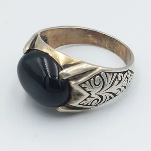 انگشتر نقره مردانه مدل عقیق کد 20627