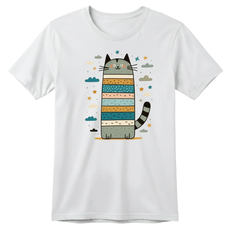 تی‌شرت آستین کوتاه بچگانه مدل گربه کد p13 