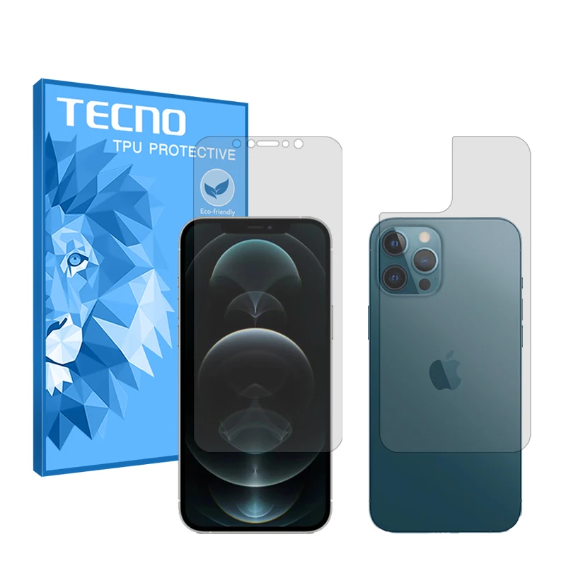 محافظ صفحه نمایش شفاف تکنو مدل HyGEL مناسب برای گوشی موبایل اپل iPhone 12 Pro به همراه محافظ پشت گوشی