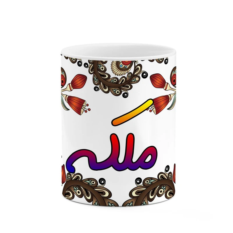 ماگ کاکتی مدل اسم ملکه طرح سنتی گل و بته کد mgh47615