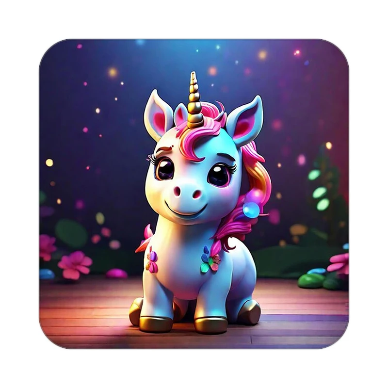 زیر لیوانی کاکتی طرح اسب تک شاخ و یونیکورن مدل mp30812