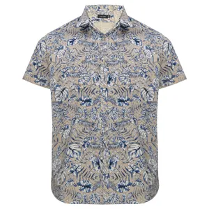 پیراهن آستین کوتاه مردانه  مدل تک جیب هاوایی
