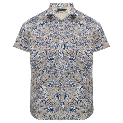 پیراهن آستین کوتاه مردانه  مدل تک جیب هاوایی