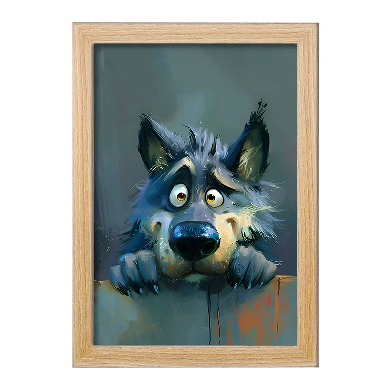 تابلو خندالو مدل گرگ بامزه کد F6563