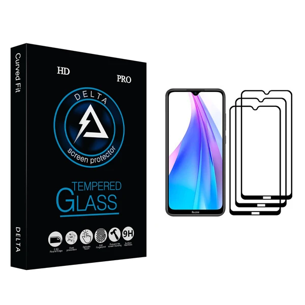 محافظ صفحه نمایش دلتا مدل Fit مناسب برای گوشی موبایل شیائومی Redmi Note 8T بسته سه عددی