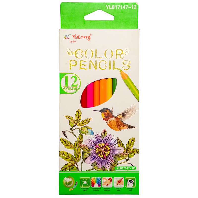 مداد رنگی 12 رنگ یالونگ مدل VIVID کد 03
