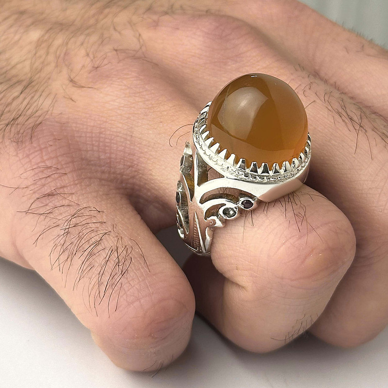 انگشتر نقره مردانه بازرگانی میلادی مدل رکاب مخراج کاری دستساز عقیق یمنی کد AM_4420 انگشتر نقره مردانه بازرگانی میلادی مدل رکاب مخراج کاری دستساز عقیق یمنی کد AM_4420