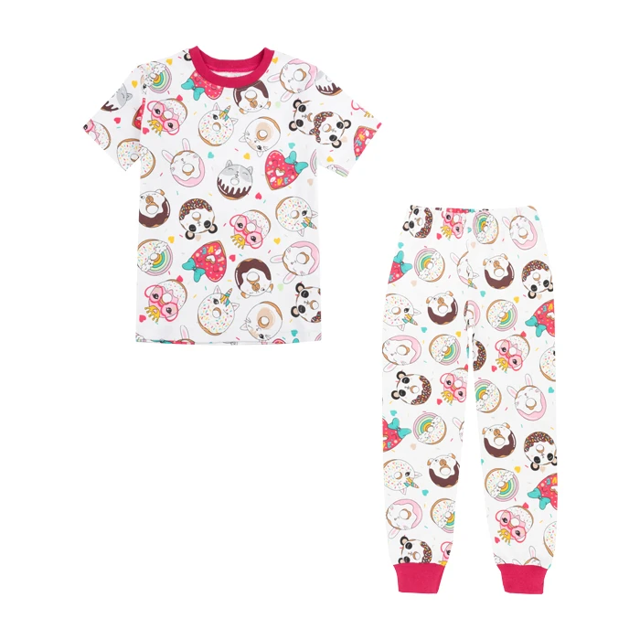 ست تی شرت و شلوار دخترانه فیورلا مدل دونات 24213