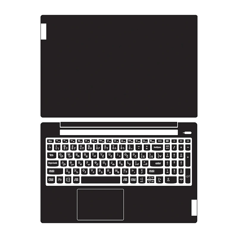 استیکر لپ تاپ توییجین و موییجین مدل Black 01 مناسب برای لپ تاپ لنوو ideapad 5 15IAL7 به همراه برچسب حروف فارسی کیبورد