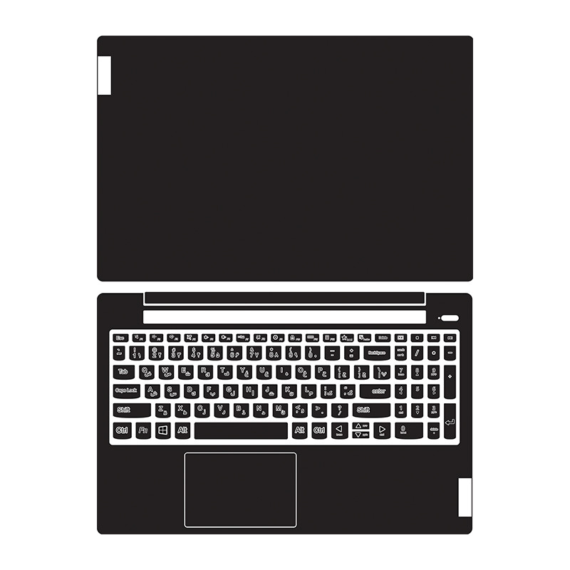 استیکر لپ تاپ توییجین و موییجین مدل Black 01 مناسب برای لپ تاپ لنوو ideapad 5 15IAL7 به همراه برچسب حروف فارسی کیبورد
