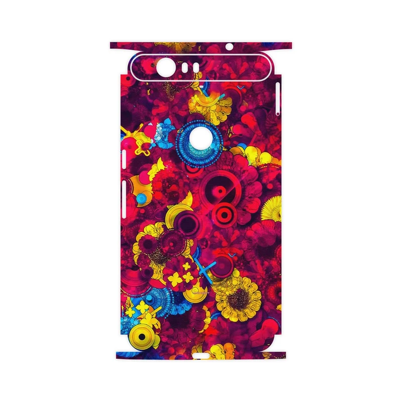 برچسب پوششی ماهوت مدل Vector Flower Garden Digital Art-FullSkin مناسب برای گوشی موبایل گوگل Nexus 6P