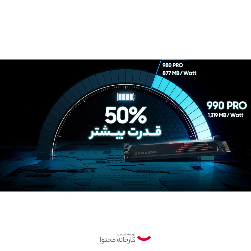 اس اس دی اینترنال سامسونگ مدل  990 PRO M.2-4TB W/HEATSINK ظرفیت چهار ترابایت