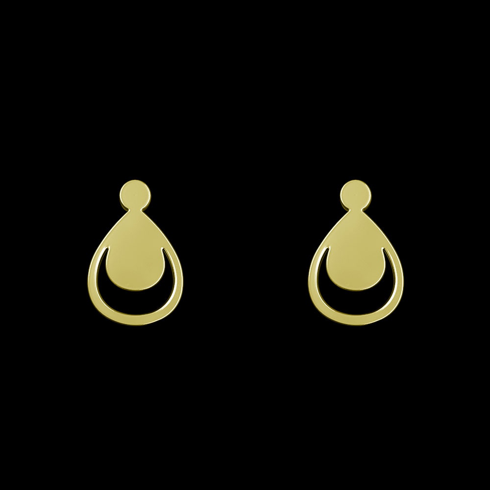 گوشواره طلا 18 عیار زنانه مدوپد مدل هندسی کد GA1-14218