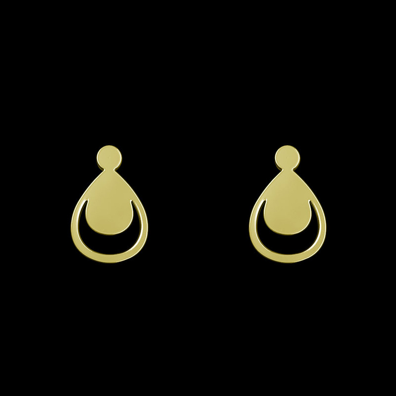 گوشواره طلا 18 عیار زنانه مدوپد مدل هندسی کد GA1-14218