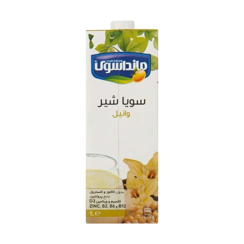 شیر سویا غیرلبنی باطعم وانیل مانداسوی - 1000 میلی لیتر
