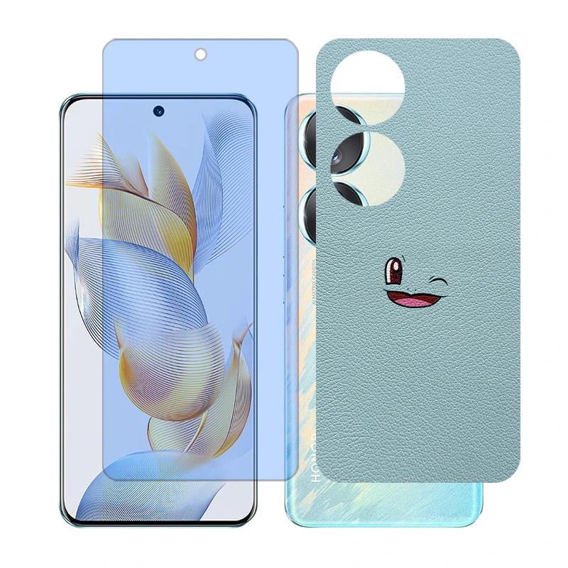 محافظ صفحه نمایش بلو کات گلس مدل together مناسب برای گوشی موبایل آنر 90 به همراه برچسب پوششی پشت گوشی