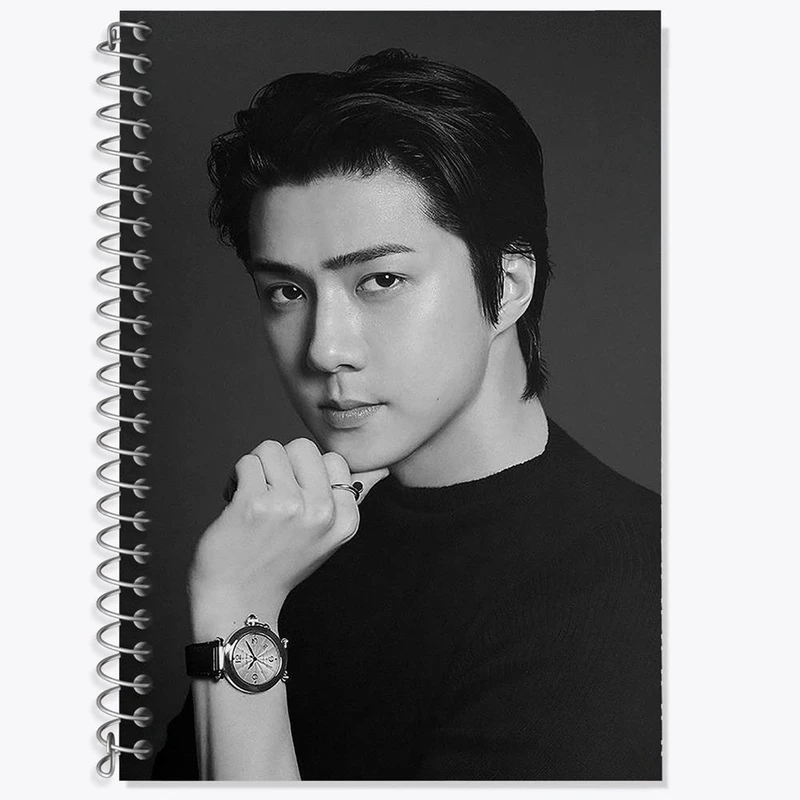 دفتر زبان 50 برگ خندالو مدل دو خط طرح سهون گروه اکسو EXO کد 16783