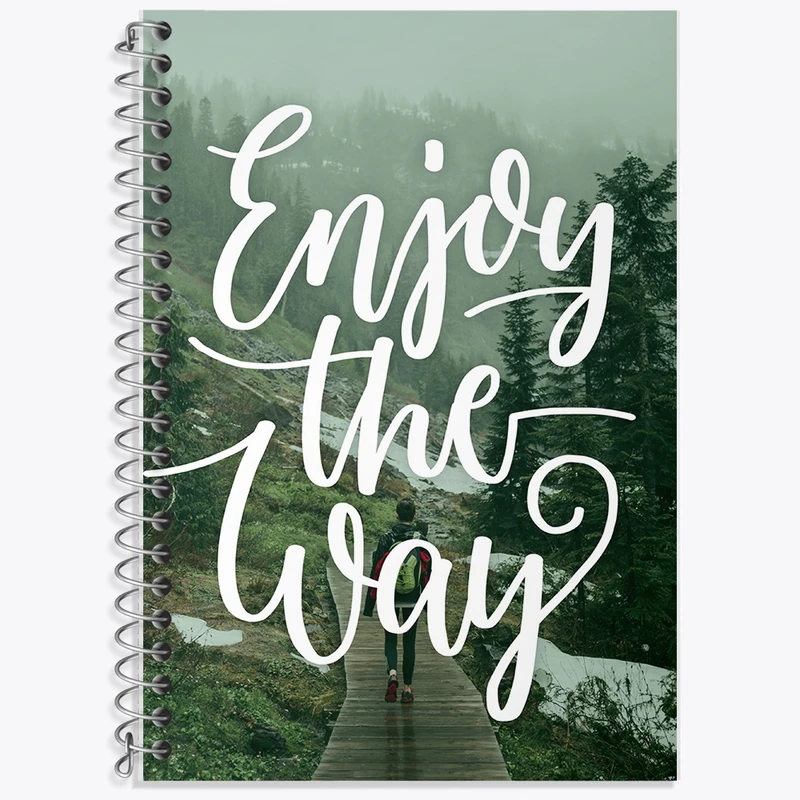 دفتر زبان 50 برگ خندالو مدل سه خط طرح Enjoy The Way کد F1461