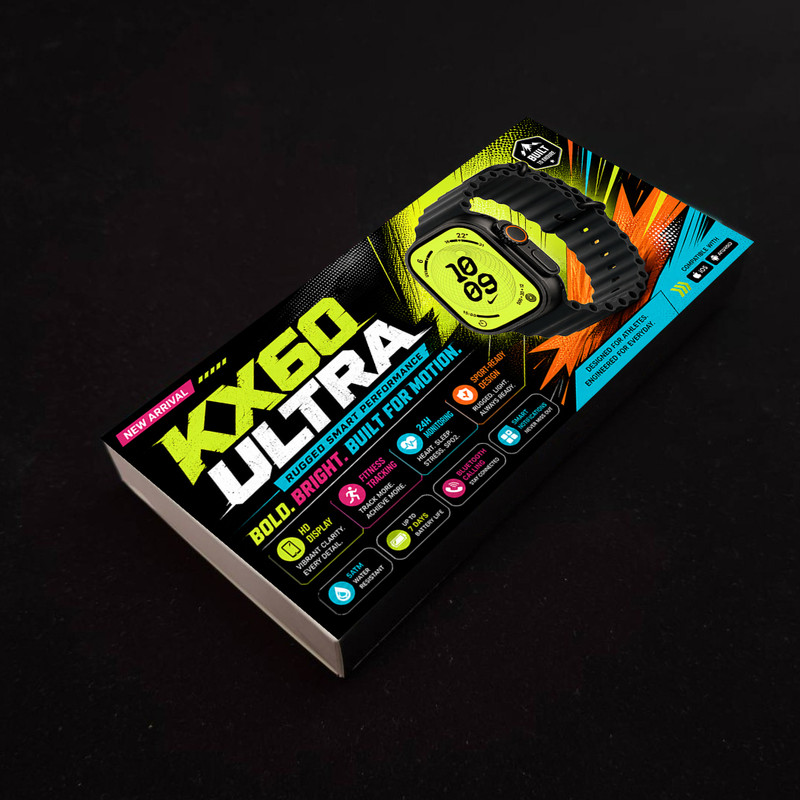 ساعت هوشمند 49 میلی‌متری مدل KX60 ULTRA با بند سیلیکونی