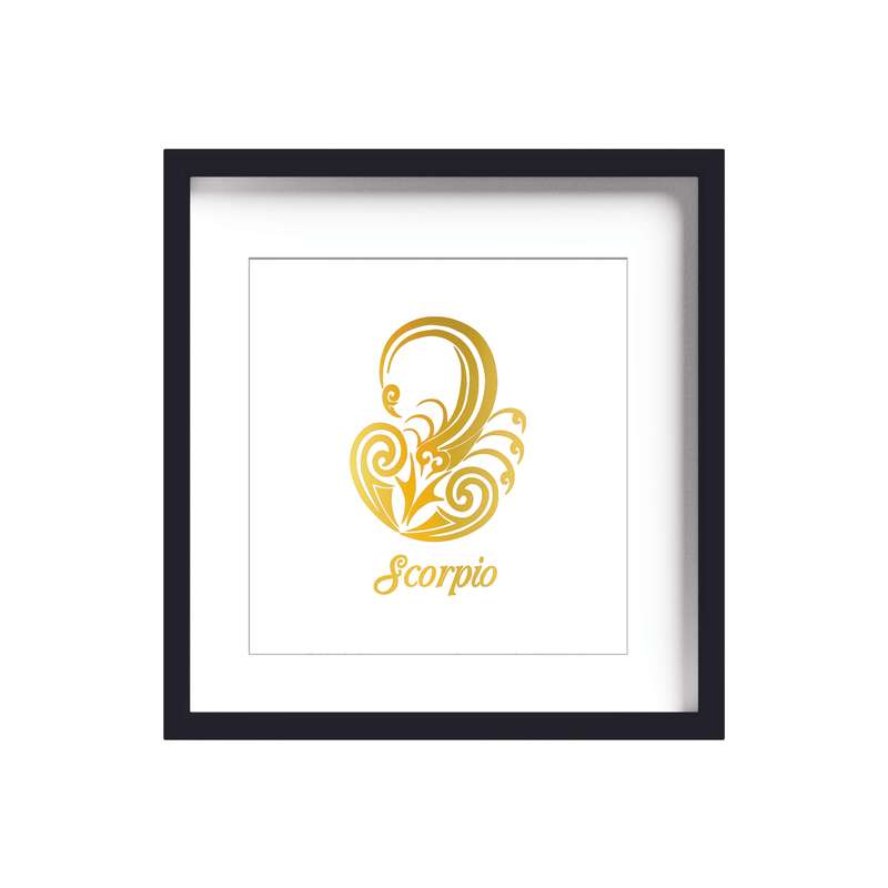 تابلو طلاکوب زرکات طرح نماد ماه تولد آبان مدل Scorpio