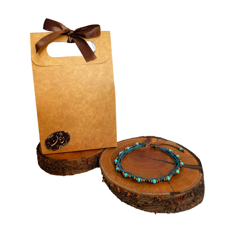 پابند زنانه دل تافته مدل چرمی فیروزه کد Dl_A21