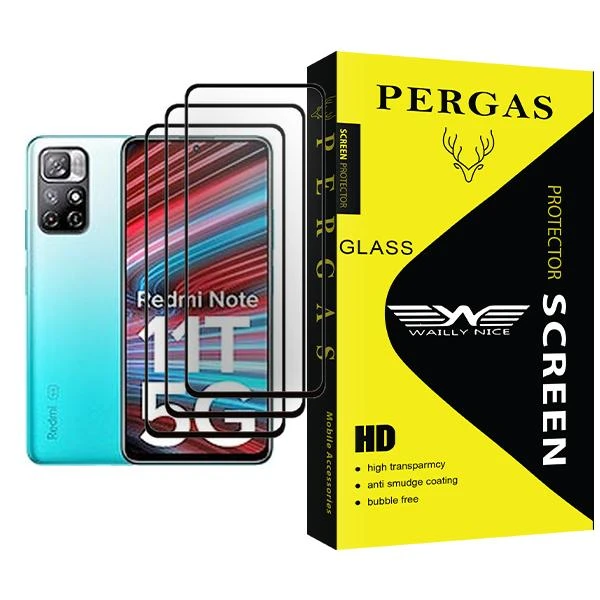 محافظ صفحه نمایش وایلی نایس مدل Pergas Glass MIX003 مناسب برای گوشی موبایل شیائومی Redmi Note 11T 5G بسته سه عددی