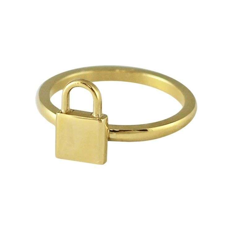  انگشتر طلا 18 عیار زنانه قیراط طرح قفل کد GH5469