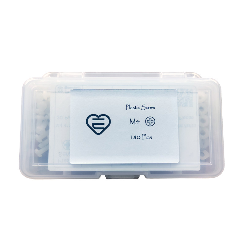پیچ و مهره و واشر پلاستیکی کد M4 بسته 180 عددی