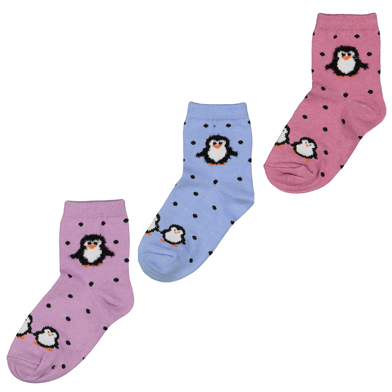 جوراب دخترانه مدل  پنگوئن کد 10 مجموعه سه عددی