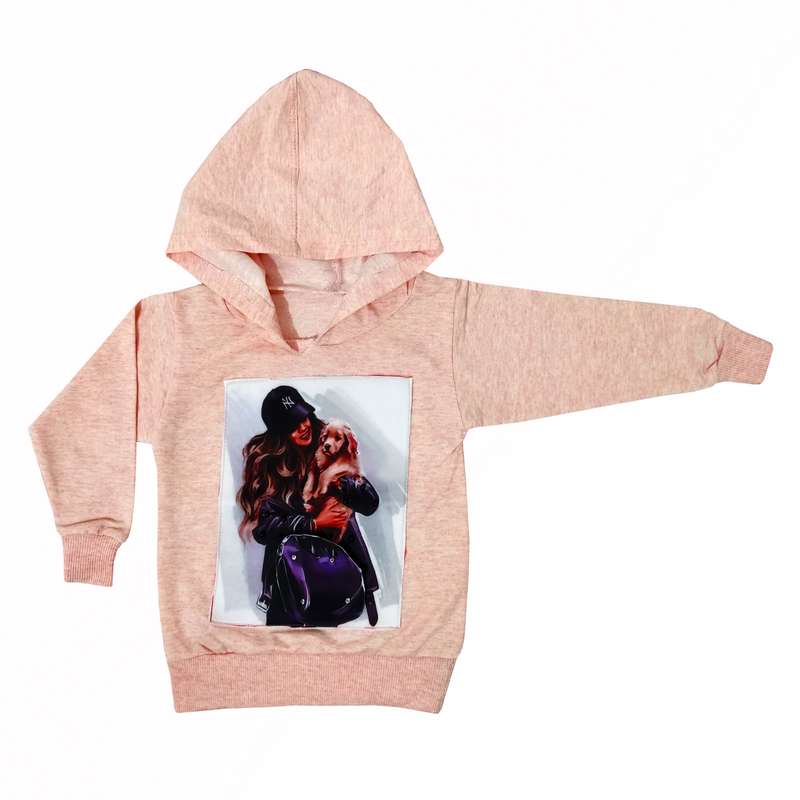 هودی دخترانه مدل دختر و سگ کد 5533311