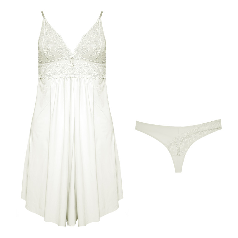 لباس خواب زنانه ینینچی مدل ۱۰۰۵۰ رنگ سفید
