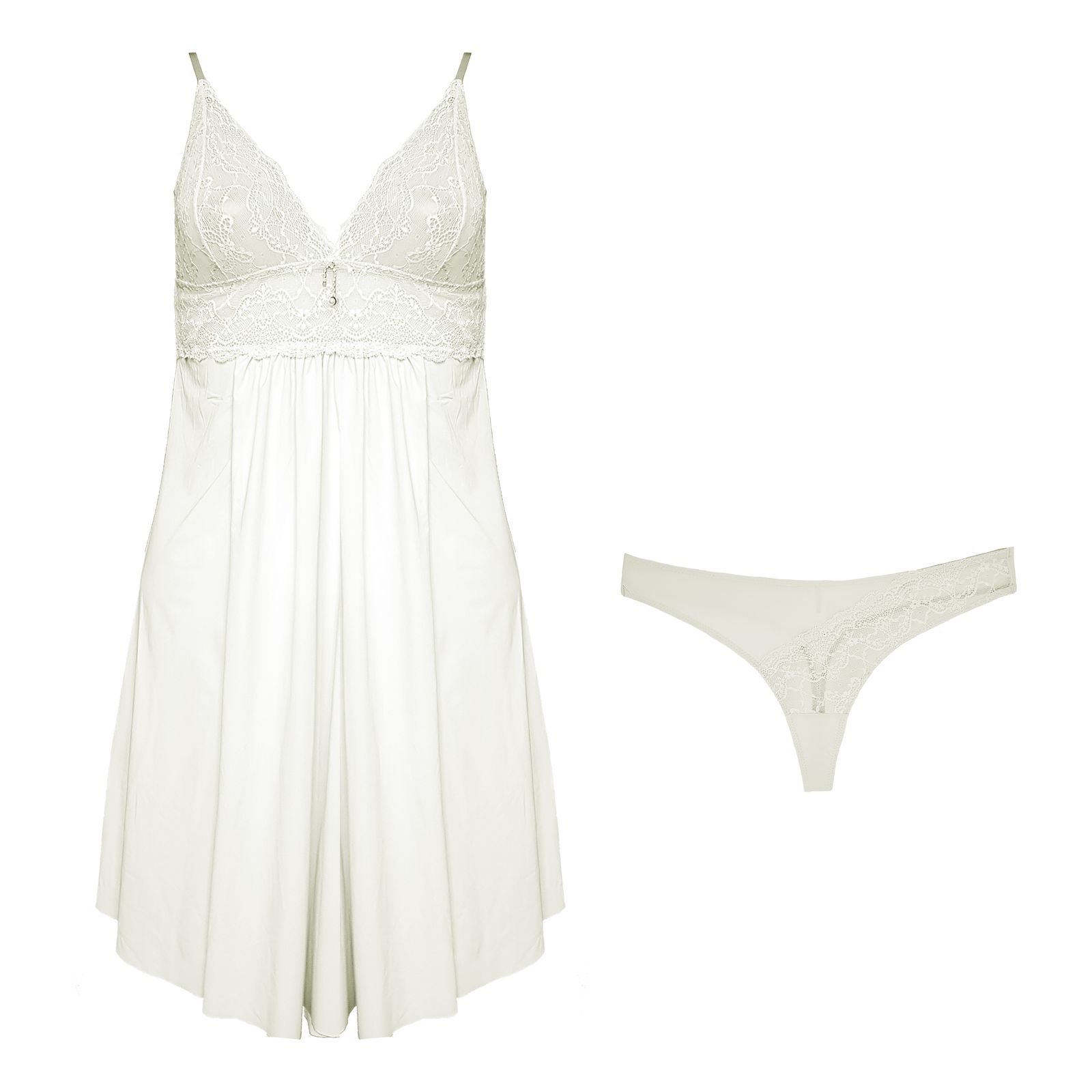 لباس خواب زنانه ینینچی مدل 10050 رنگ سفید