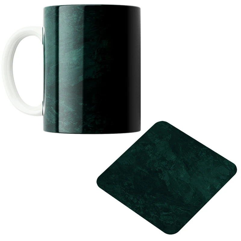 ماگ پادآفرین مدل سبزآبی کد 329 به همراه زیر لیوانی 