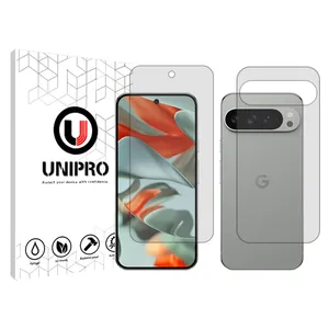 UNIPRO Explosion Proof model transparent screen protector suitable for Google Pixel 9 Pro XL mobile phone along with the back protector