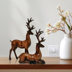 مجسمه طرح گوزن مدل N313 مجموعه 2 عددی