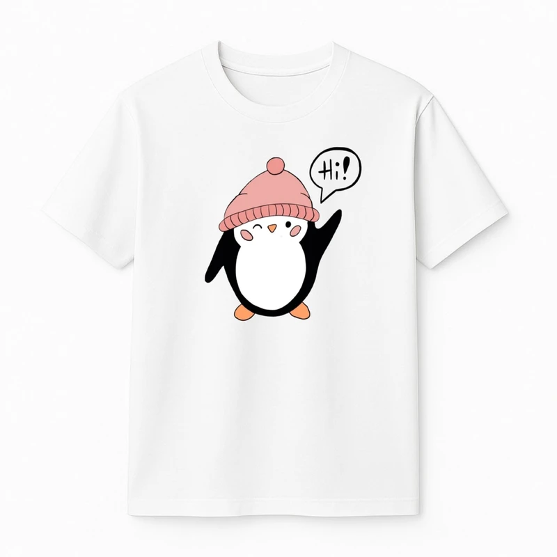 تی‌شرت آستین کوتاه پسرانه مدل پنگوئن زمستونی کد v2 