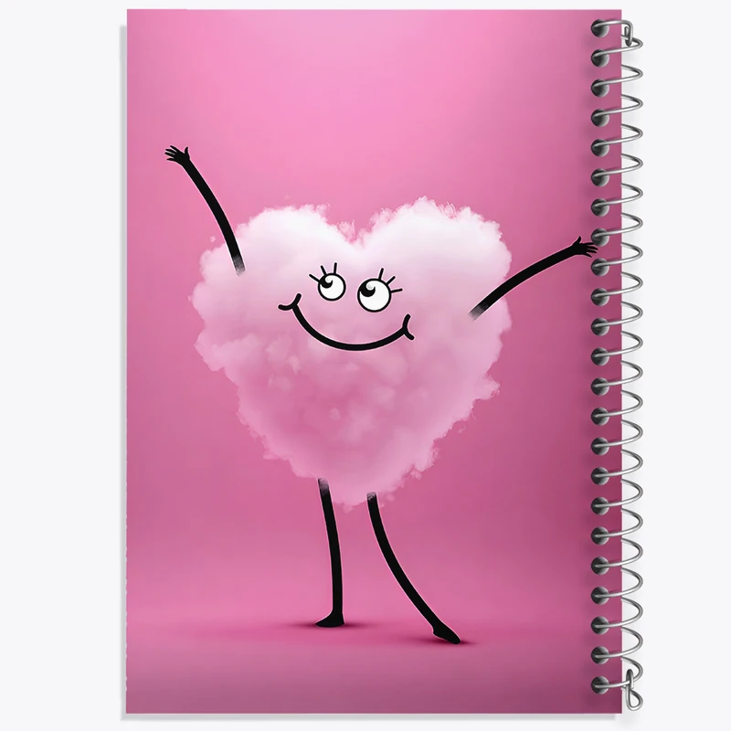 دفتر شطرنجی 50 برگ خندالو طرح قلب بامزه کد F5405