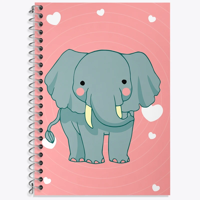 دفتر زبان 50 برگ خندالو مدل دو خط طرح فیل کد N1541