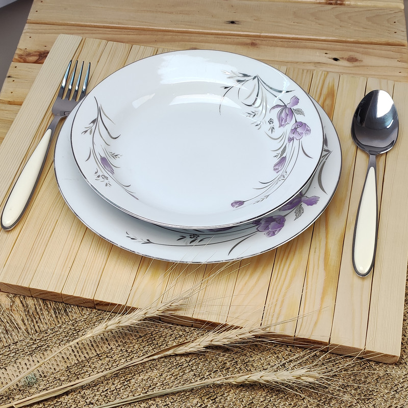 زیر بشقابی طرح چوب کد P19 بسته 2 عددی