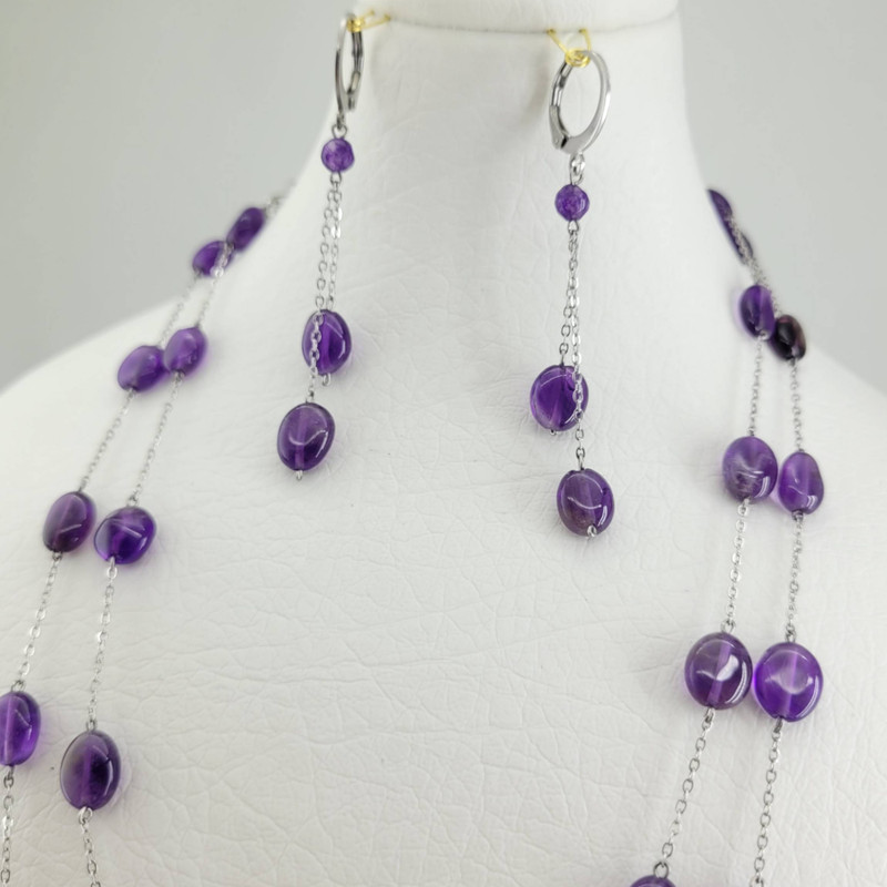 نیم ست زنانه مدل سنگ آمیتیست کد 3009 نیم ست زنانه مدل سنگ آمیتیست کد 3009